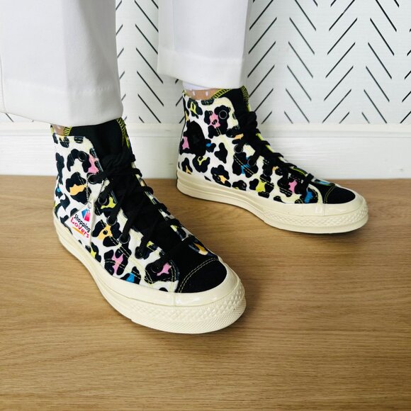 Rare Converse Chuck 70 Hi 6.5 Womens Shoes Animal Print Leopard Sneakers 572369C - Picture 4 of 13